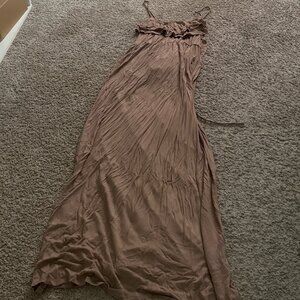 Papaya Ruched Maxi Dress